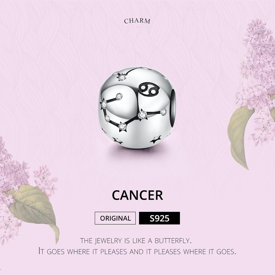 925 Sterling Silver Diy Zodiac Bracelet Beads Cancer Style - Cancer 4