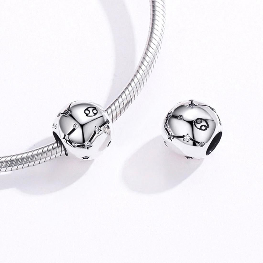 925 Sterling Silver Diy Zodiac Bracelet Beads Cancer Style - Cancer 6