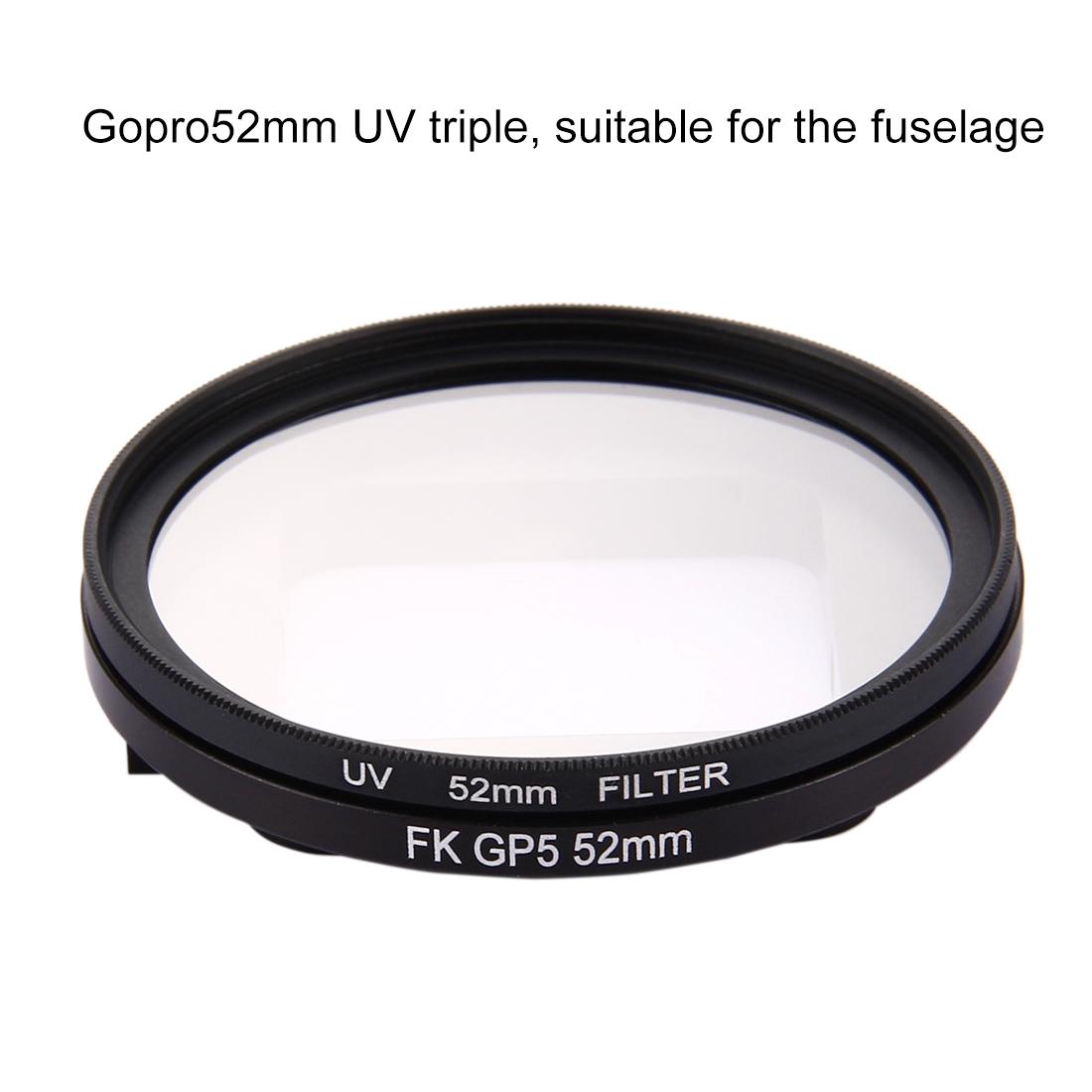 3-in-1 52mm Round Uv Lens Filter for Gopro Hero7 / 6 / 5 with Cap 6