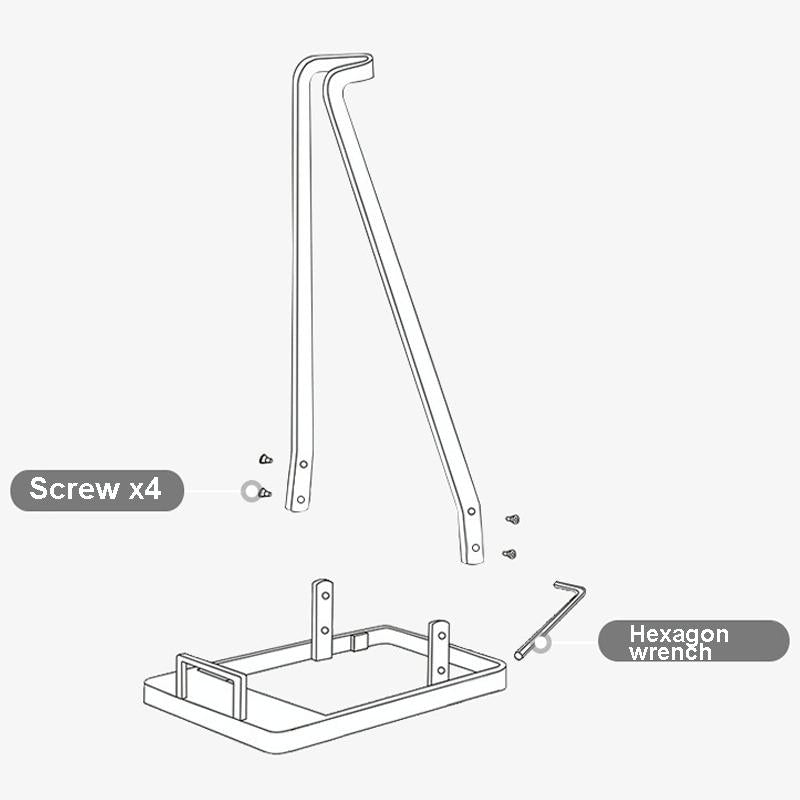 Non-punch Storage Bracket for Dyson Vacuum - Universal Floor Mount Black 8