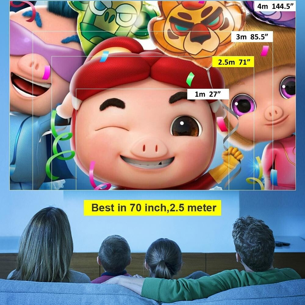 Portable Mini Projector For Kids - 1080P Led Same Screen Version 8