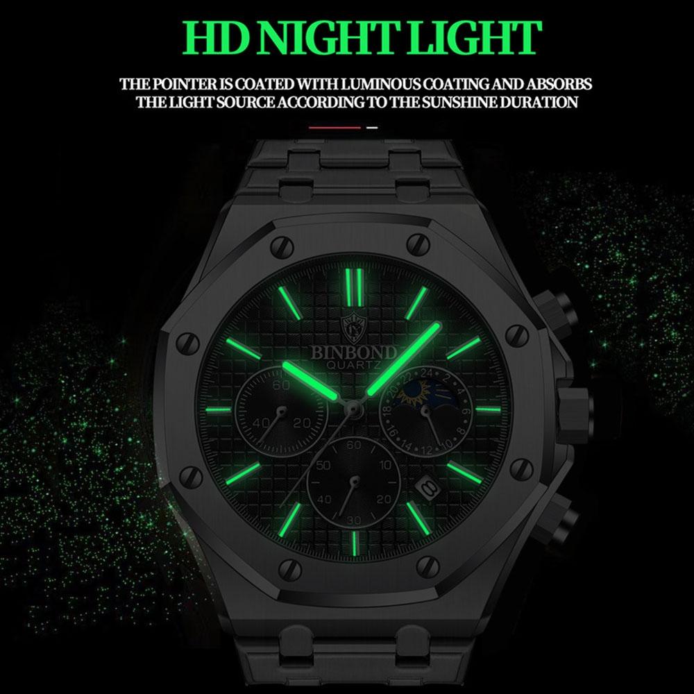 Waterproof Multifunctional Business Watch - Luminous Quartz 4