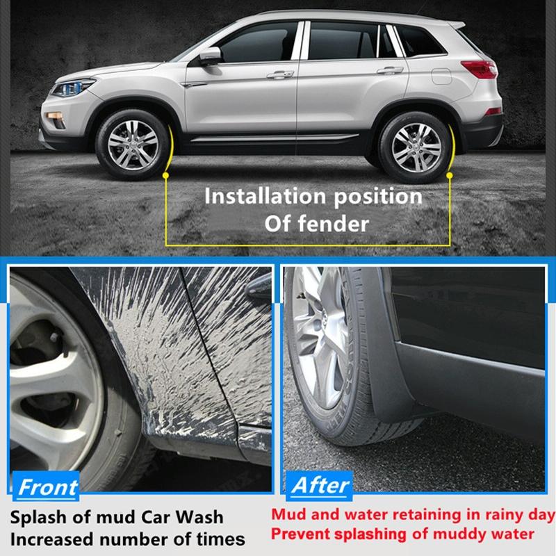 4Pcs / Set Car Auto Soft Plastic Splash Flaps Fender Guard - For Mercedes-Benz C-Class W205 2011-2014 6