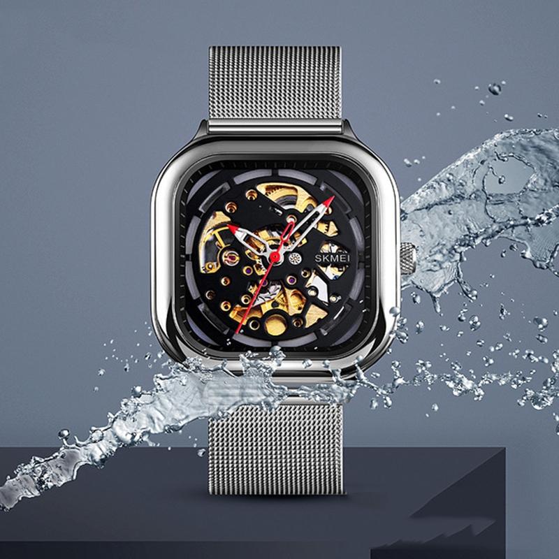 Men Automatic Tourbillon Watch with Mesh Band - Rose Gold 5