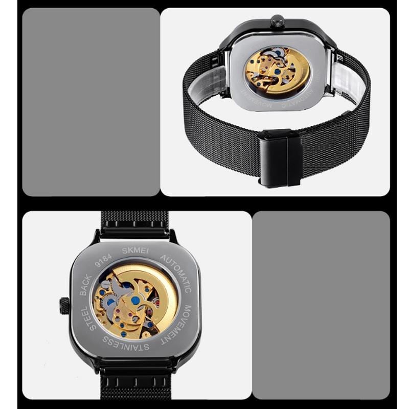 Men Automatic Tourbillon Watch with Mesh Band - Rose Gold 7