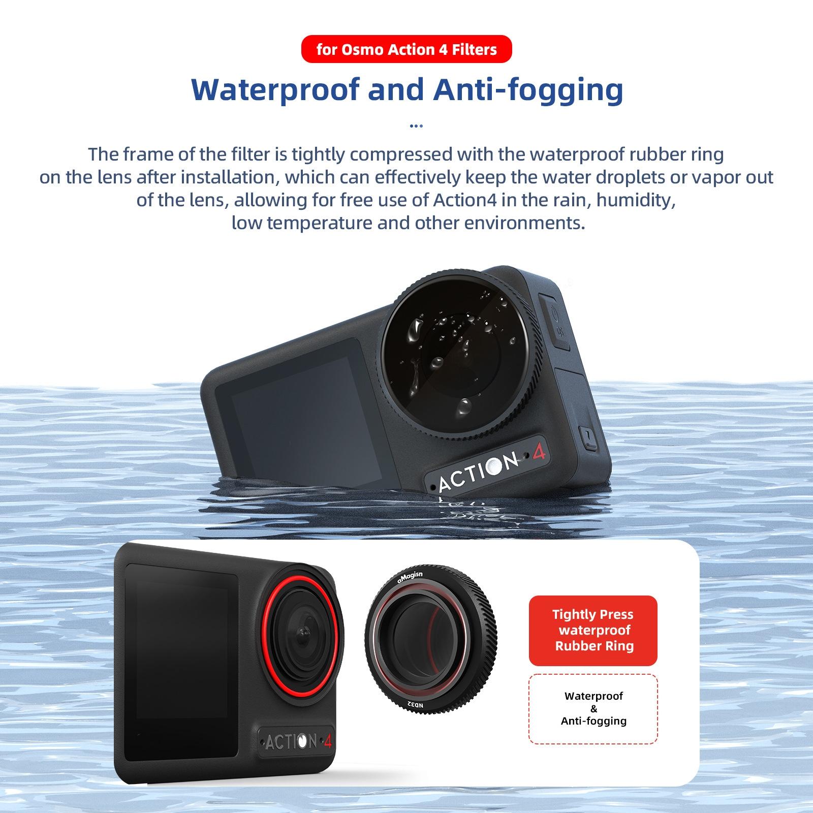 Waterproof Filter for Dji Action 4 Sports Camera - Cpl - Nd8+Nd16+Nd32+Cpl 3