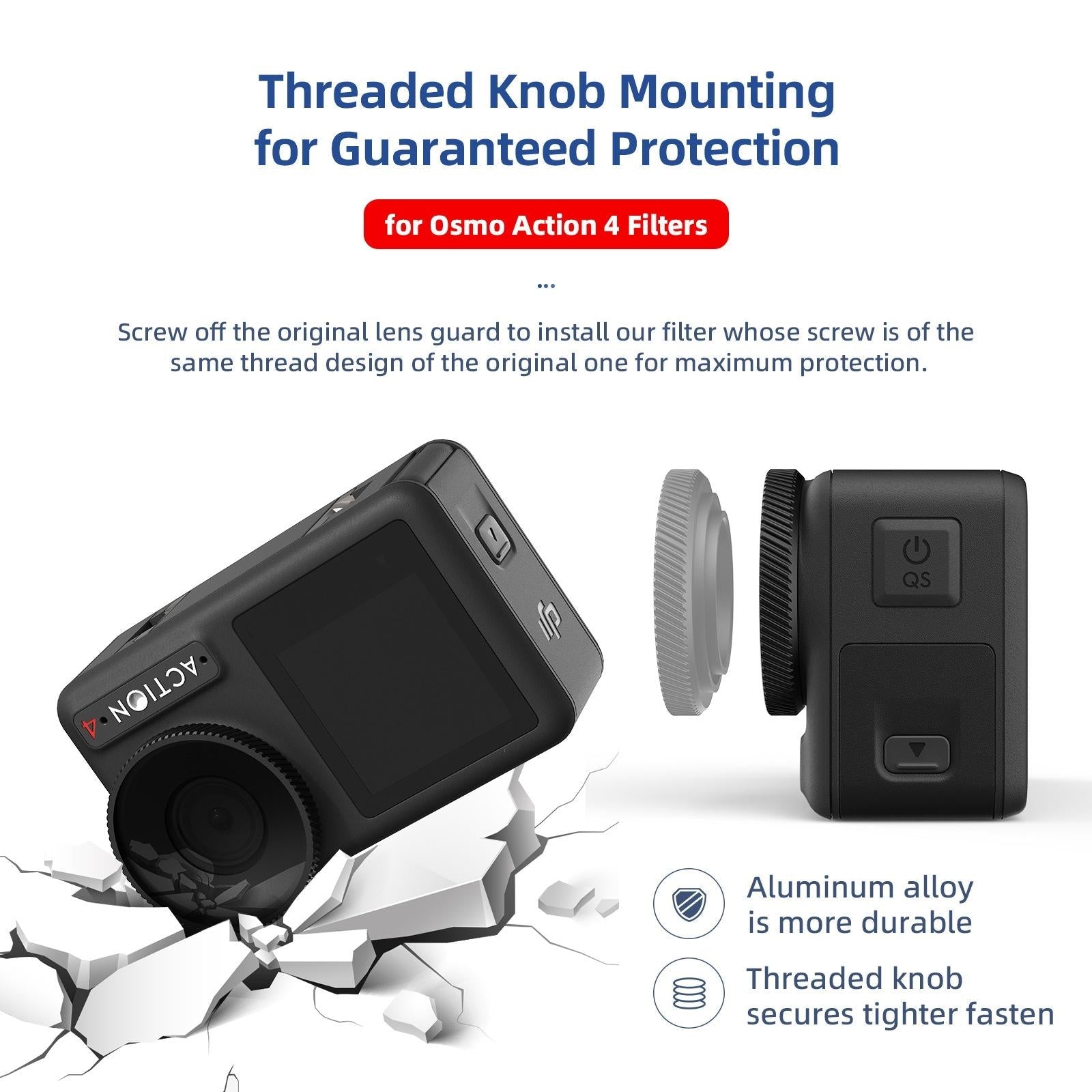 Waterproof Filter for Dji Action 4 Sports Camera - Cpl - Nd8+Nd16+Nd32+Cpl 11