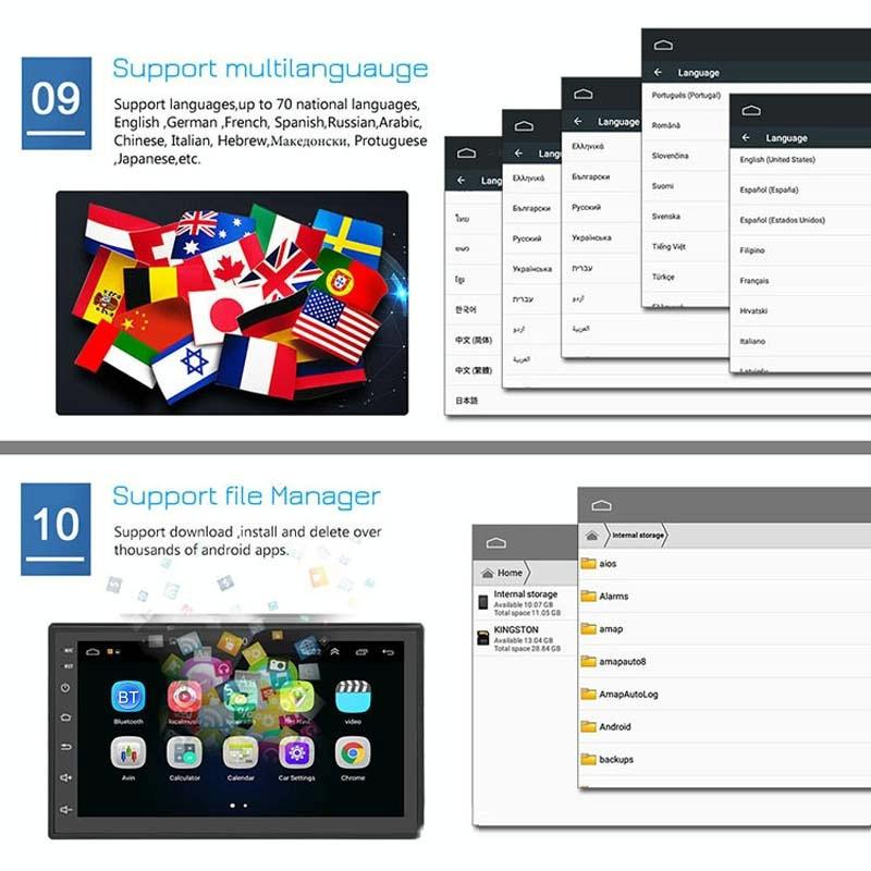 7 Inch Android Navigation Wifi 2 + 64G Gps Bluetooth Car Mp5 Player 10