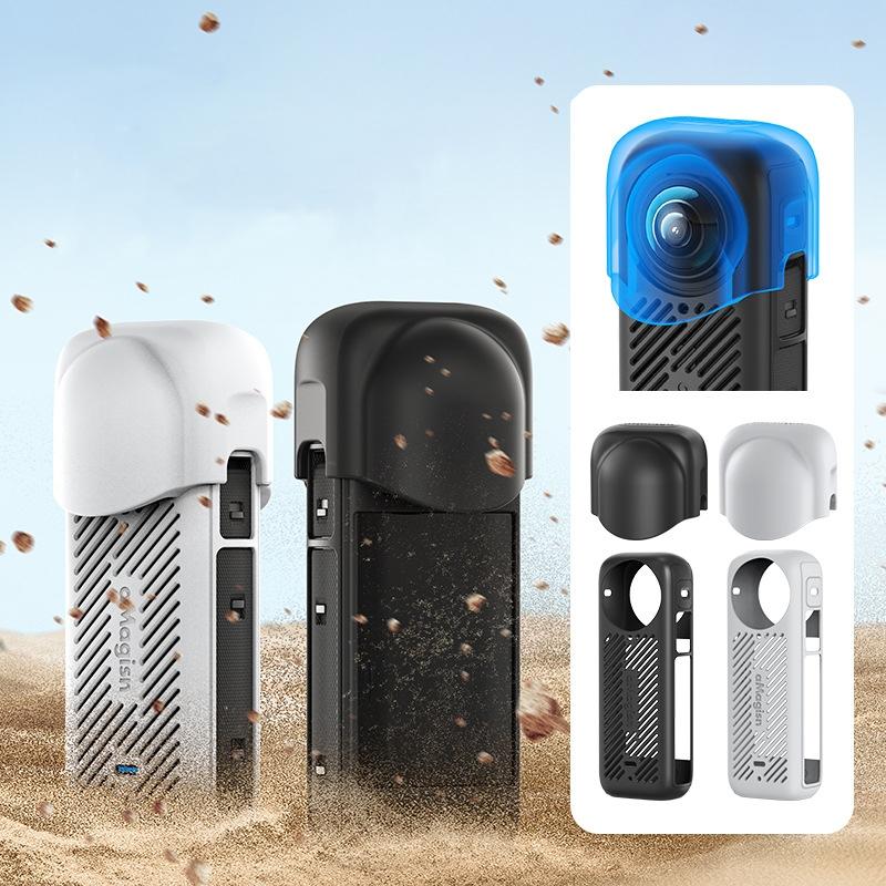Amagisn Silicone Protective Cover for Insta360 X4 - Body Case Gray 3