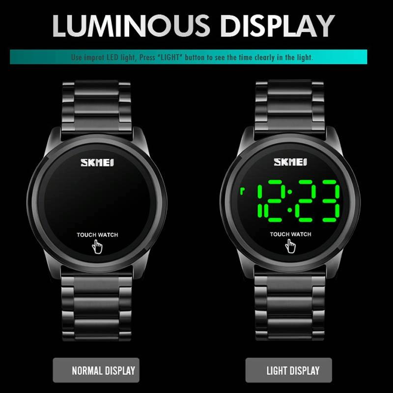 Men Electronic Sports Watch - Versatile Steel Belt Black 6