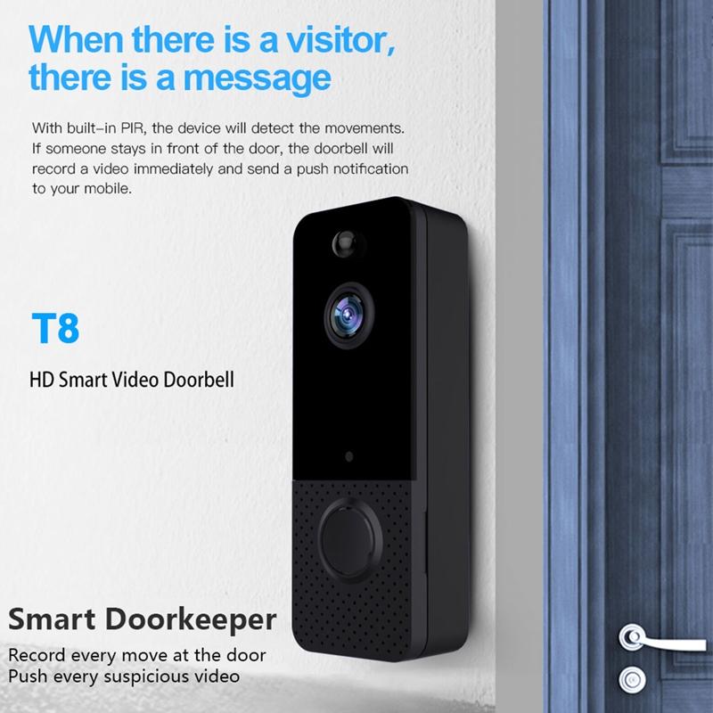 Wireless Wifi Video Doorbell With Night Vision And Ai Recognition - 720P - Alone Machine 3
