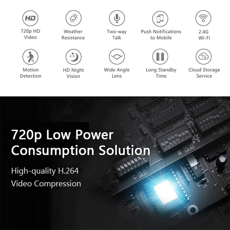 Wireless Wifi Video Doorbell With Night Vision And Ai Recognition - 720P - Alone Machine 4