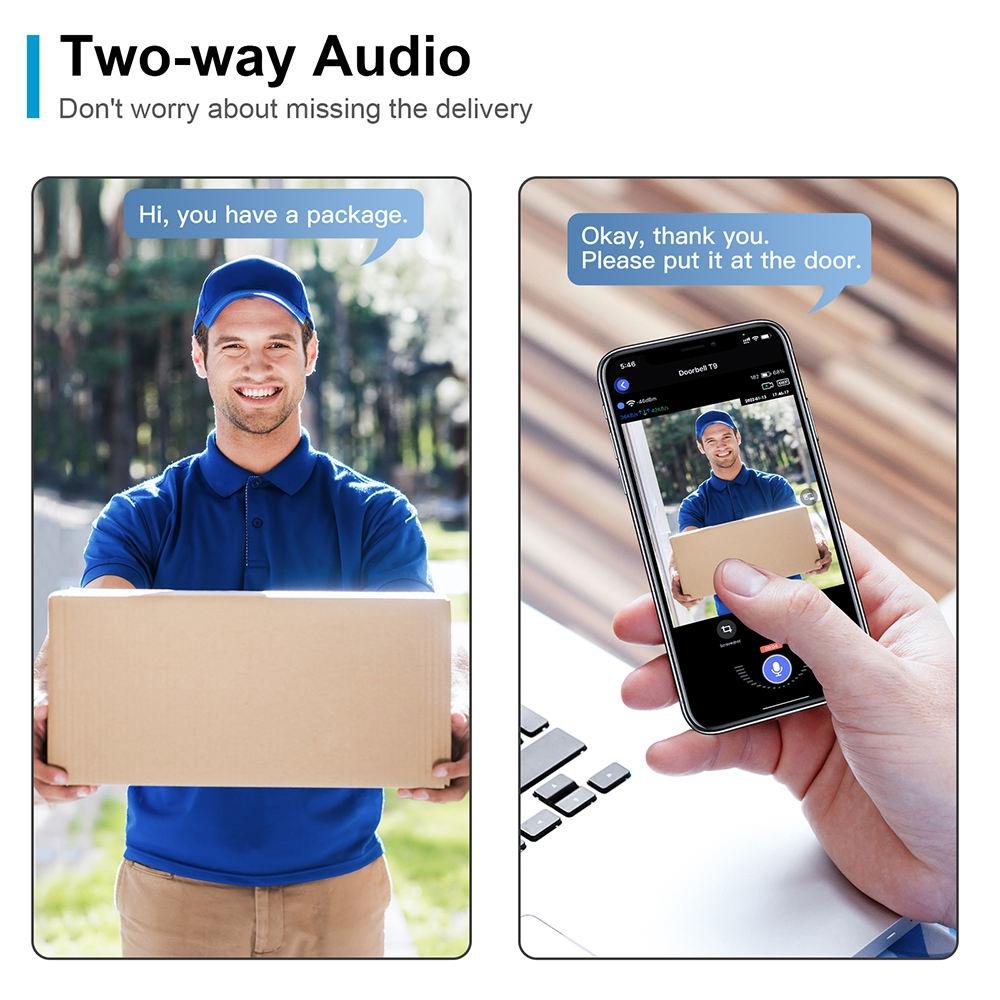 Wireless Wifi Video Doorbell With Night Vision And Ai Recognition - 720P - Alone Machine 9