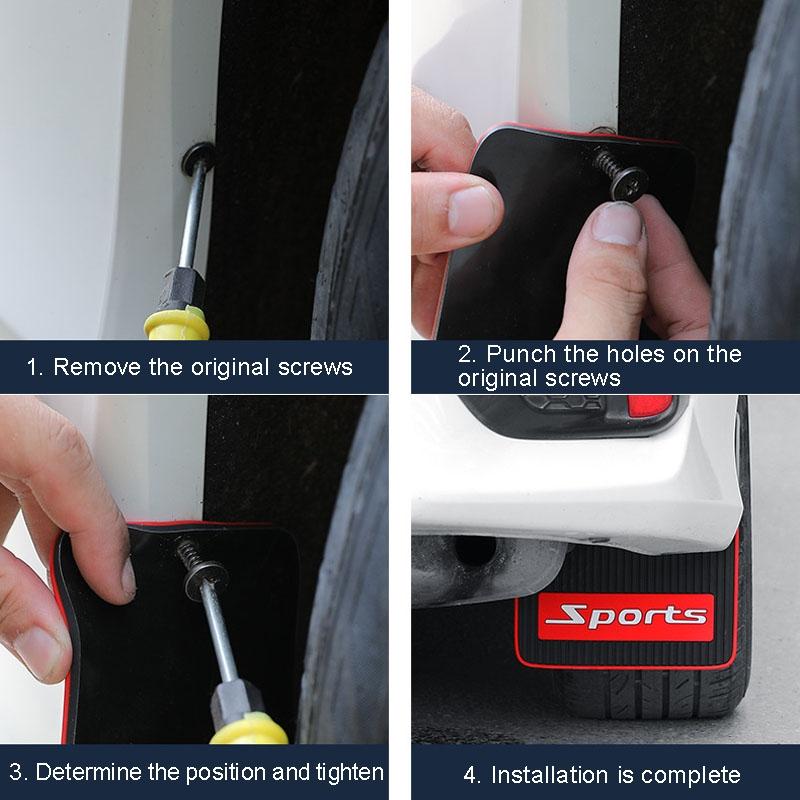 2Pcs Car Tire Mud Flap Modification Plastic Anti-Splash Mud Flap Fender Guard - Cat Eye - Large Blank 7