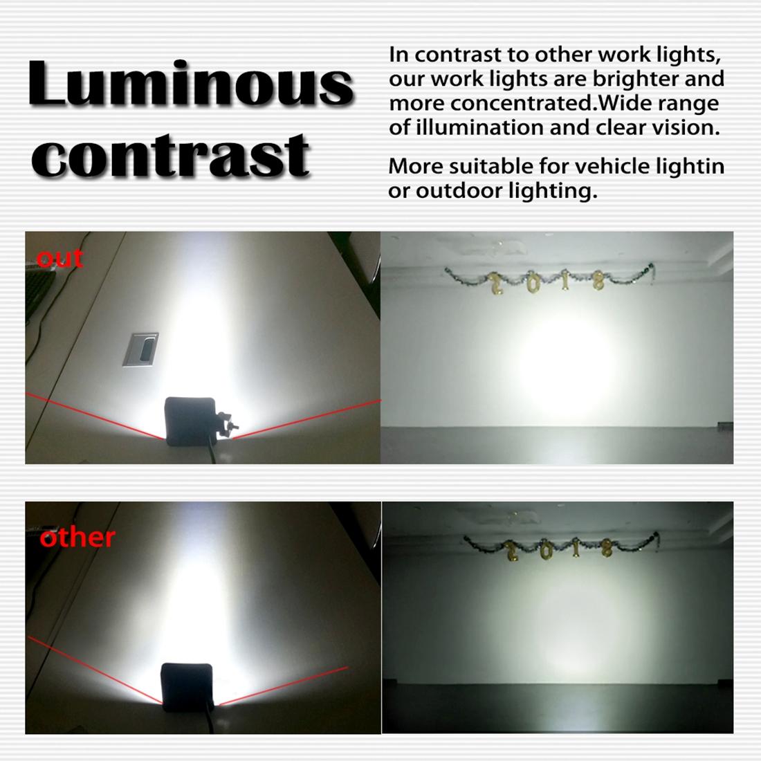 12W White Light Square - Shaped Waterproof Car Boat Marine Work Lights Spotlight Led Bulbs Dc 9 - 30V 9