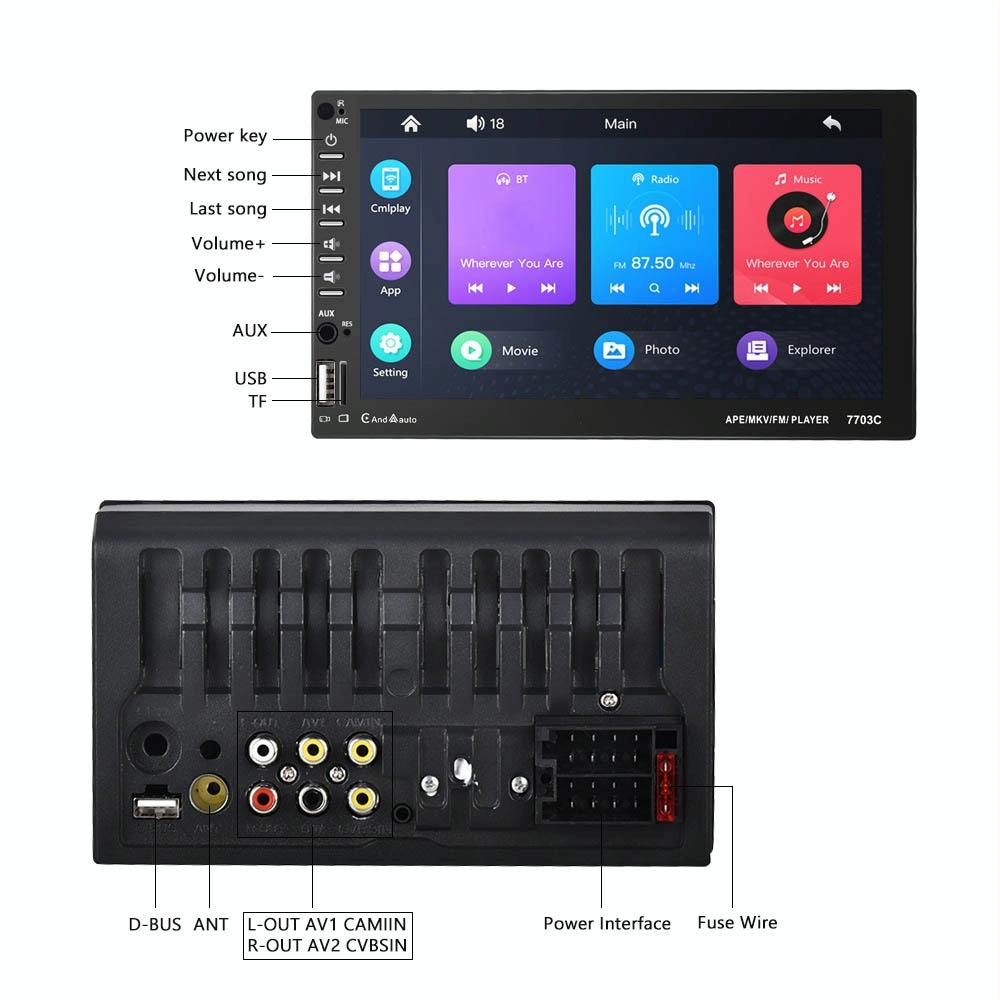 7 Inch Car Mp5 Player With Bluetooth & 12 Light Camera - Universal Fit 3