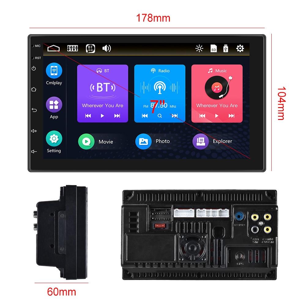 7 Inch Touch Button Dual Ingot Universal Mp5 Bluetooth Player - Standard + 12 Lights Camera 3