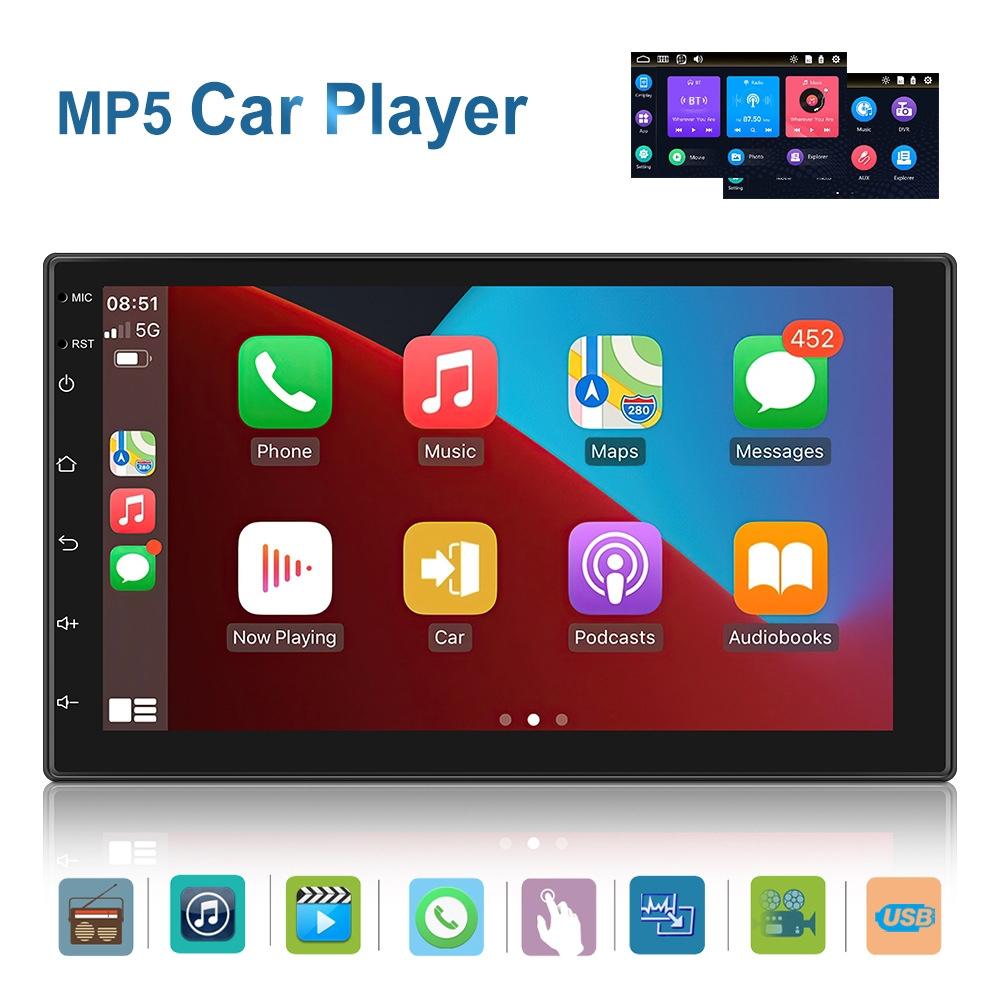 7 Inch Touch Button Dual Ingot Universal Mp5 Bluetooth Player - Standard + 12 Lights Camera 4
