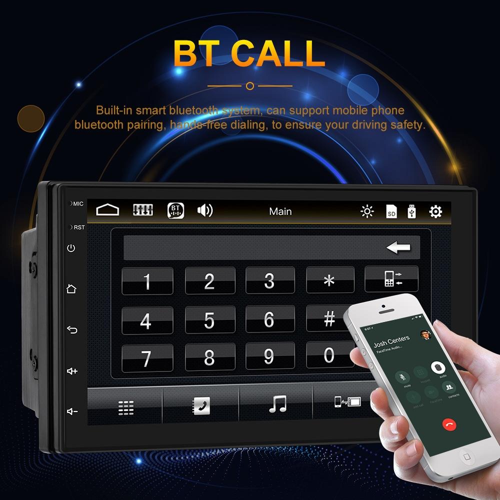 7 Inch Touch Button Dual Ingot Universal Mp5 Bluetooth Player - Standard + 12 Lights Camera 7