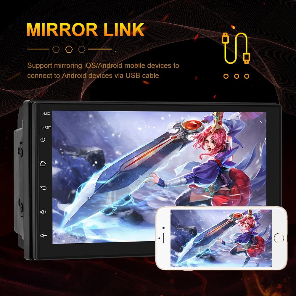 7 Inch Touch Button Dual Ingot Universal Mp5 Bluetooth Player - Standard + 12 Lights Camera 9