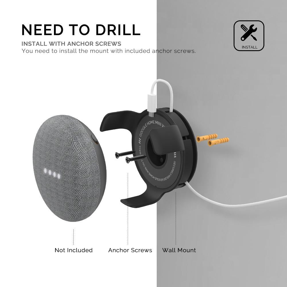 Smart Speaker Wall Bracket for Amazon Echo Dot 3 - Black by Ahastyle - For Amazon Echo Dot 3 White 5