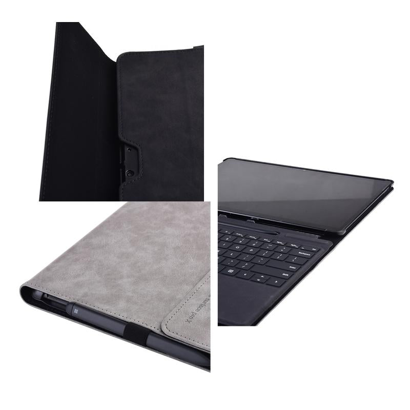 Rose Red Leather Tablet Case For Microsoft Surface Pro X - 13 Inch 5