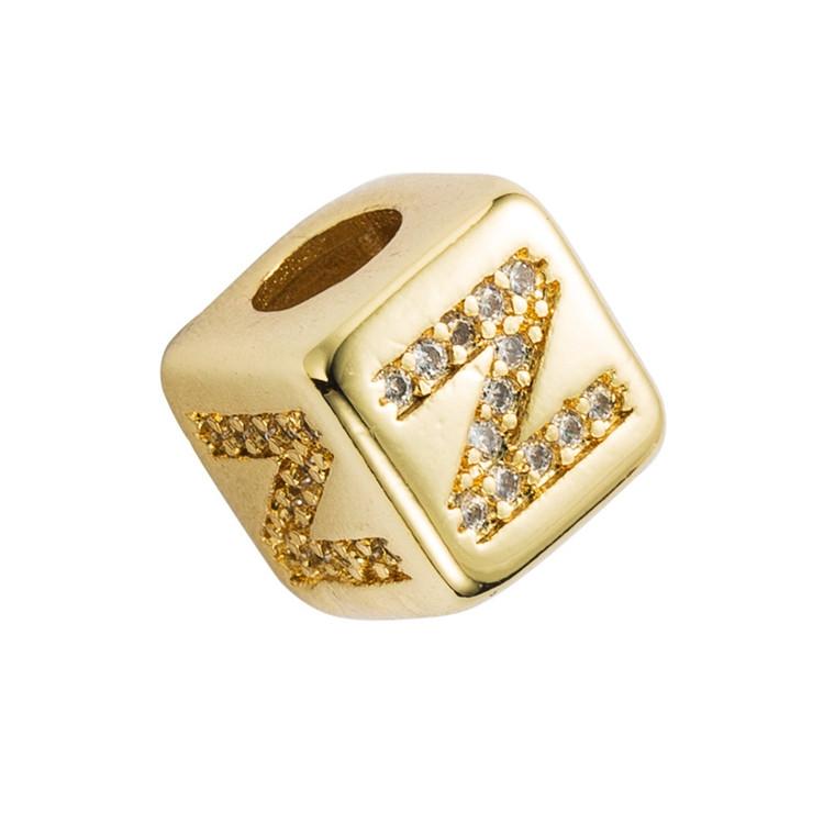 Brass Micro Inlaid Couple Red String Diy Bracelet English Letter Beads Style - N 3