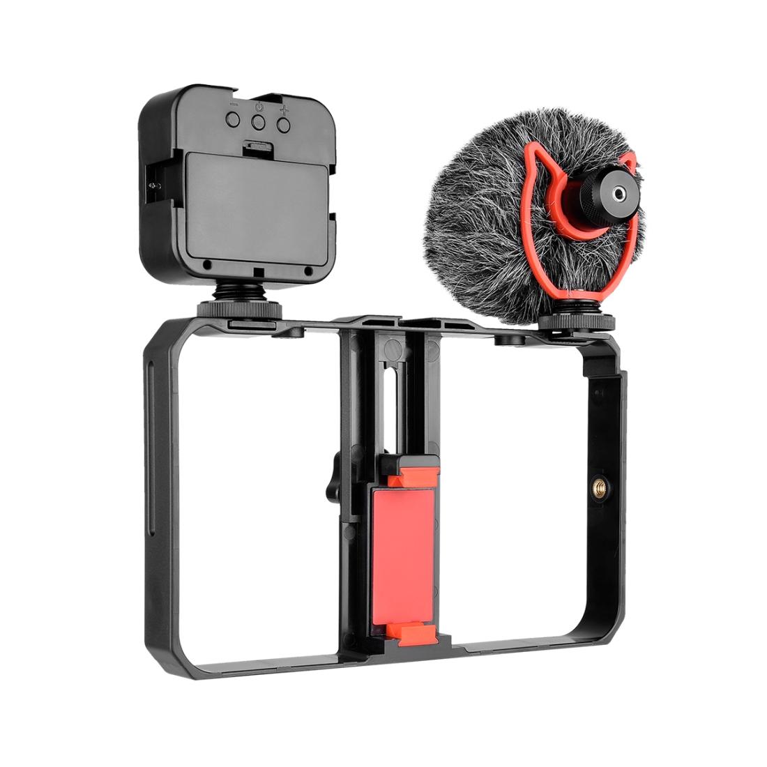 Vlogging Video Rig With Mic & Fill Light For Smartphone 4