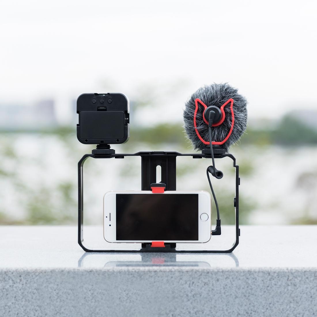Vlogging Video Rig With Mic & Fill Light For Smartphone 6