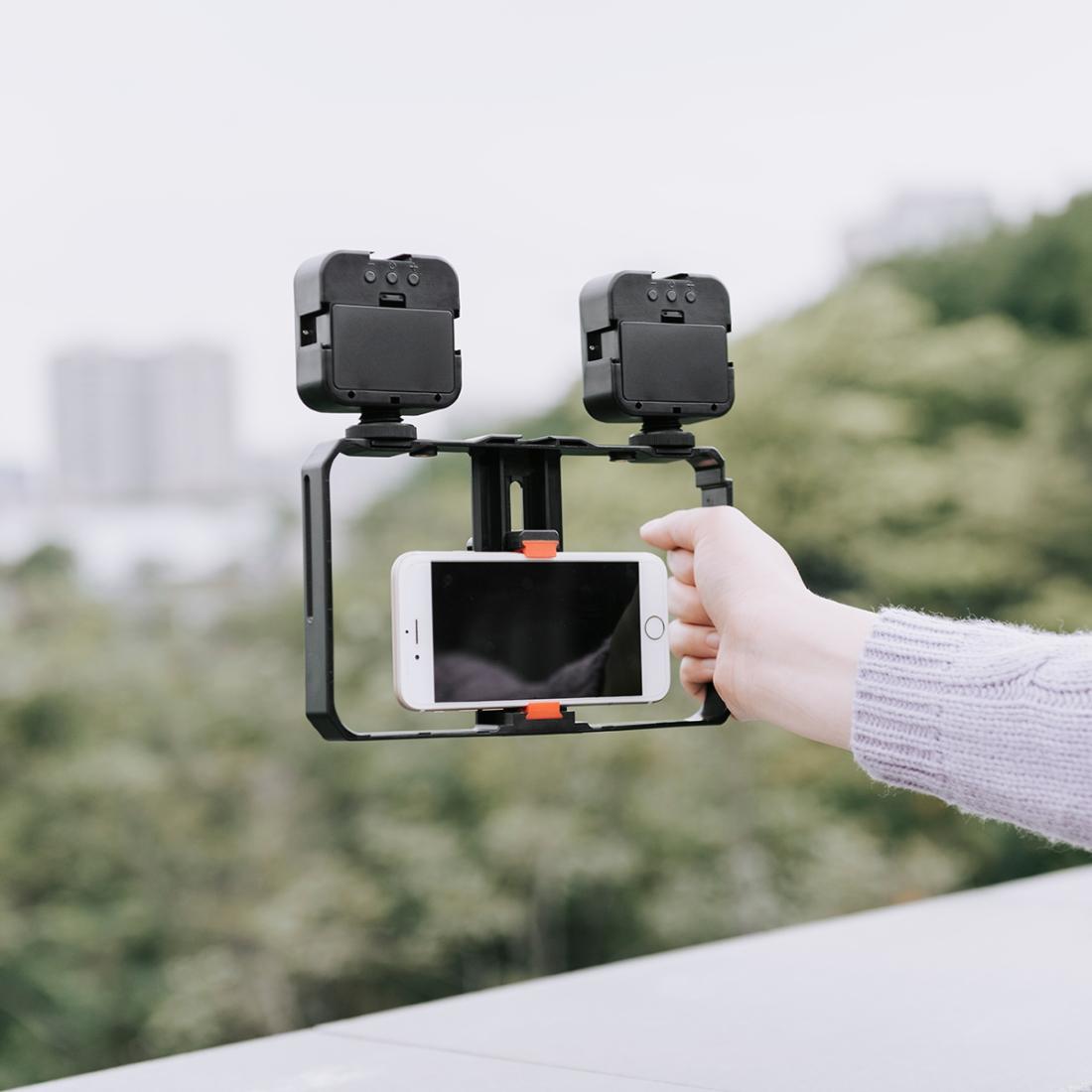 Vlogging Video Rig With Mic & Fill Light For Smartphone 8