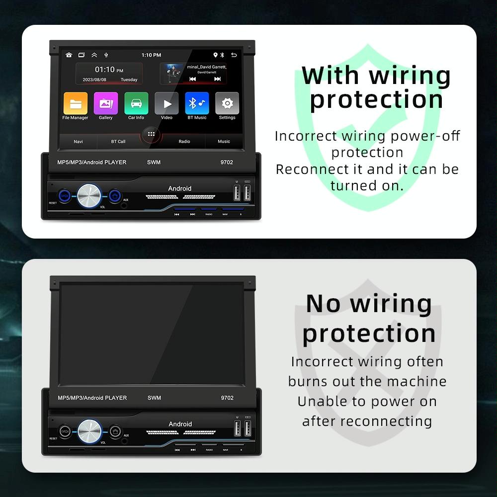 7 Inch Android Car Radio Receiver With Fm Bluetooth Gps Wifi - Swm 9702 4