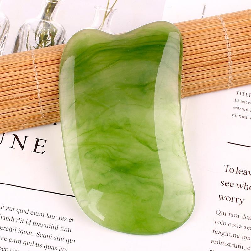 Facial Tendon Stick Resin Scraping Sheet For Massage And Beauty Salon Shave Board Acupuncture Pen Emerald Green Ingot Board 3