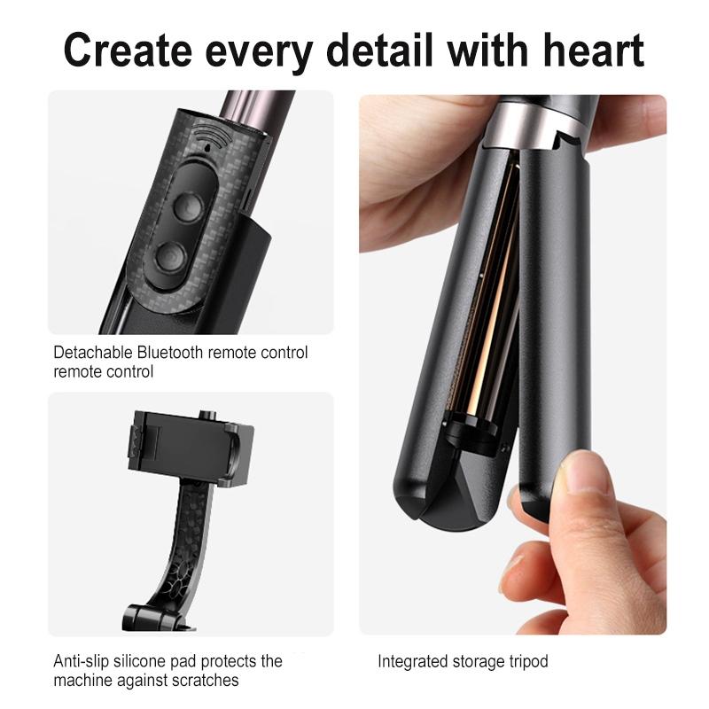 Foldable 3-in-1 Gimbal Stabilizer with Bluetooth Remote and Selfie Stick for Smartphones 3