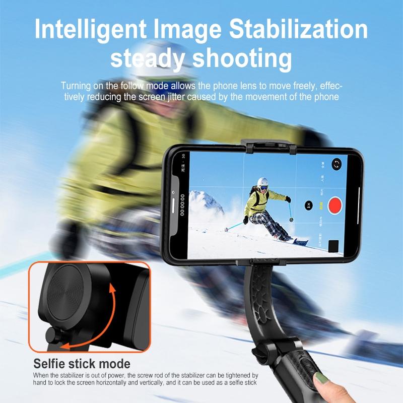 Foldable 3-in-1 Gimbal Stabilizer with Bluetooth Remote and Selfie Stick for Smartphones 7