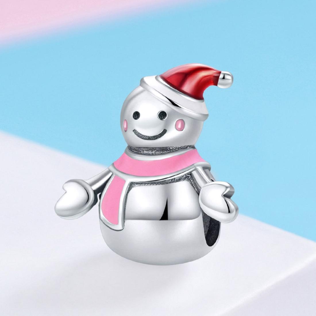 925 Sterling Silver Snowman Bead Pendant For Diy Bracelets & Necklaces 3