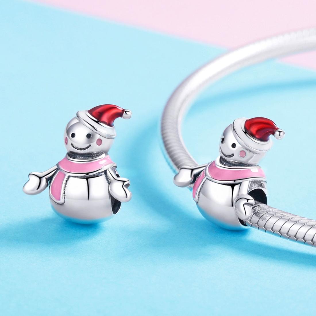 925 Sterling Silver Snowman Bead Pendant For Diy Bracelets & Necklaces 4