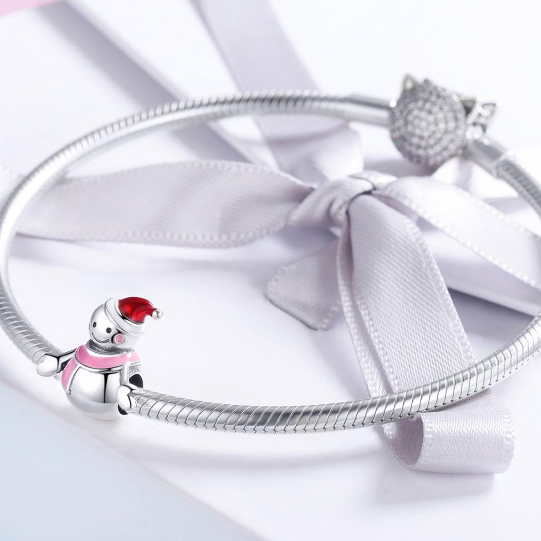 925 Sterling Silver Snowman Bead Pendant For Diy Bracelets & Necklaces 5