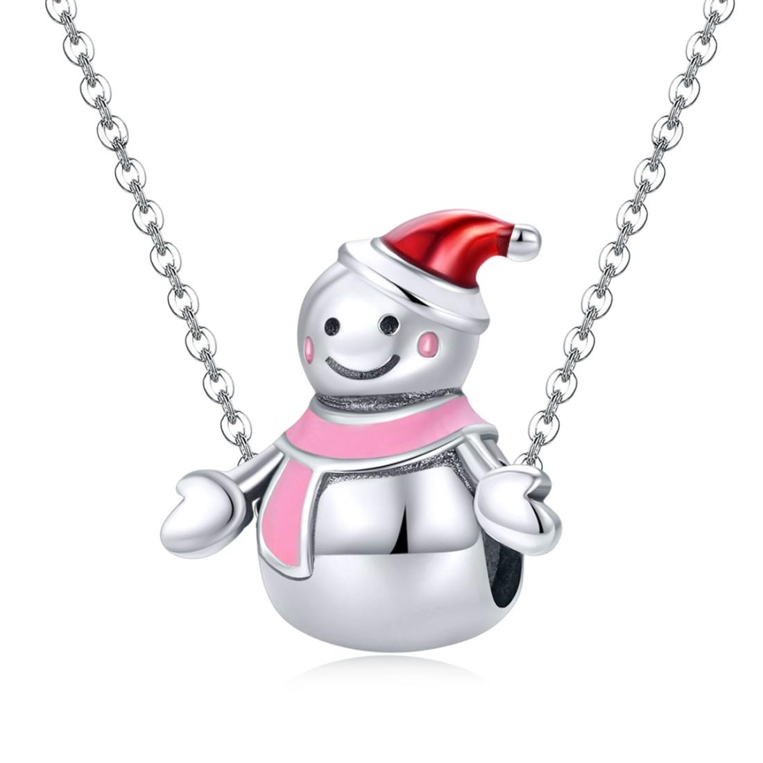 925 Sterling Silver Snowman Bead Pendant For Diy Bracelets & Necklaces 6