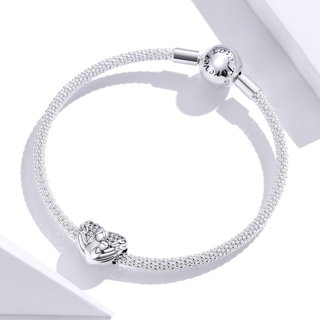 925 Sterling Silver Motherly Love Relief Beads For Diy Bracelets & Necklaces 4