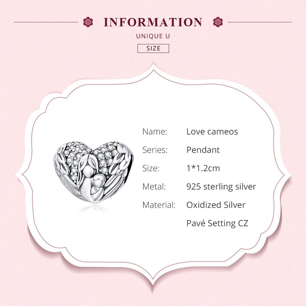 925 Sterling Silver Motherly Love Relief Beads For Diy Bracelets & Necklaces 6