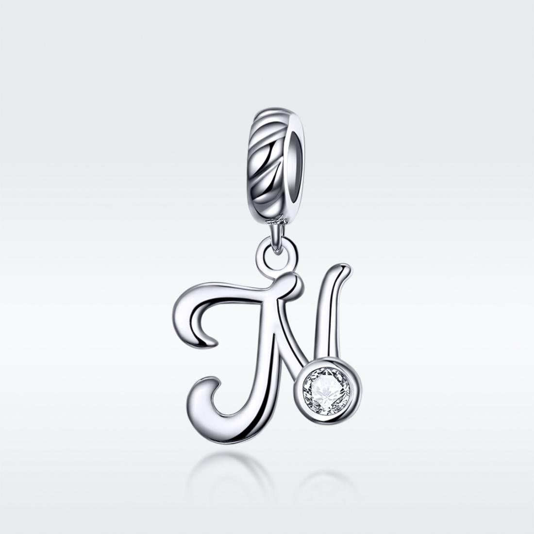 925 Sterling Silver Personalized Letter Pendant For Diy Bracelets And Necklaces Style - N 3