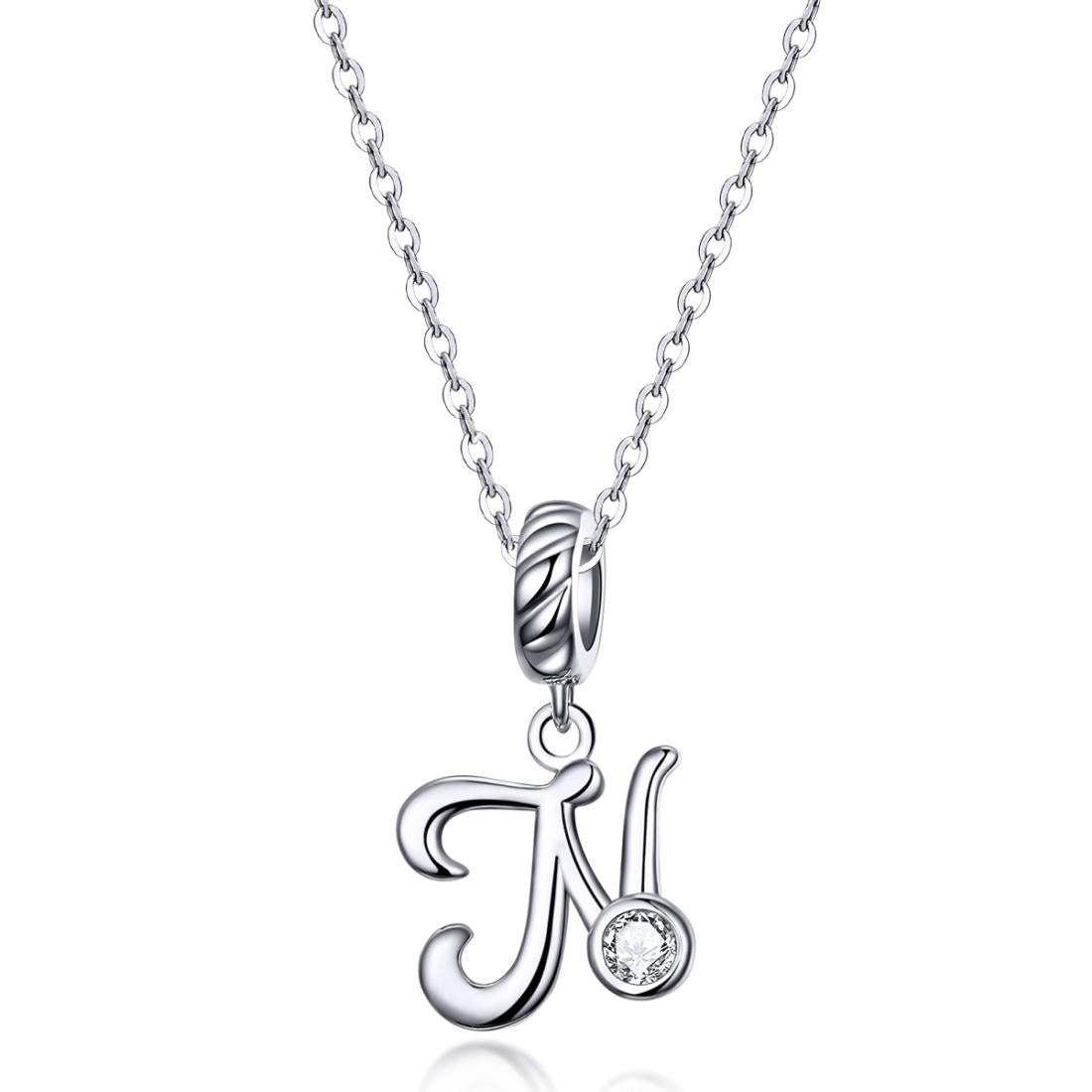 925 Sterling Silver Personalized Letter Pendant For Diy Bracelets And Necklaces Style - N 4