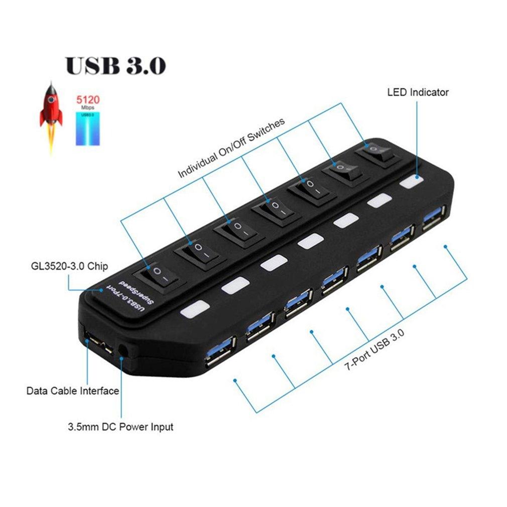 7-Port Usb 3.0 Hub With Independent Switching 4