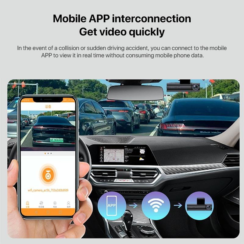 Panoramic Triple Recording Wifi Dash Cam with 2k Ultra Hd Night Vision 4