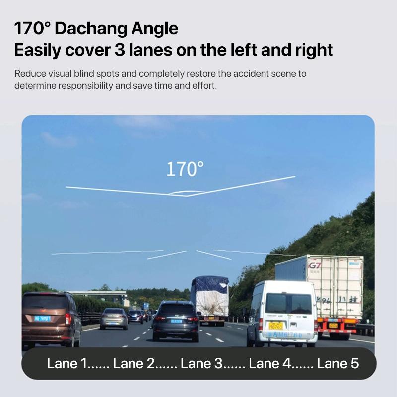 Panoramic Triple Recording Wifi Dash Cam with 2k Ultra Hd Night Vision 7