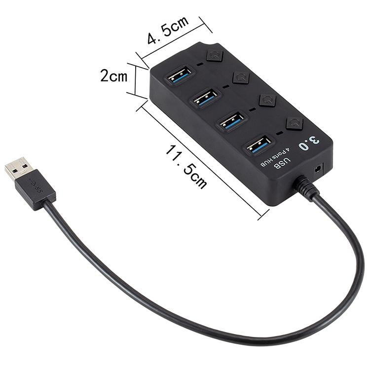 4-Port Usb 3.0 Hub With Switch For Pc / Laptop 6