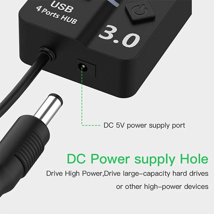 4-Port Usb 3.0 Hub With Switch For Pc / Laptop 8