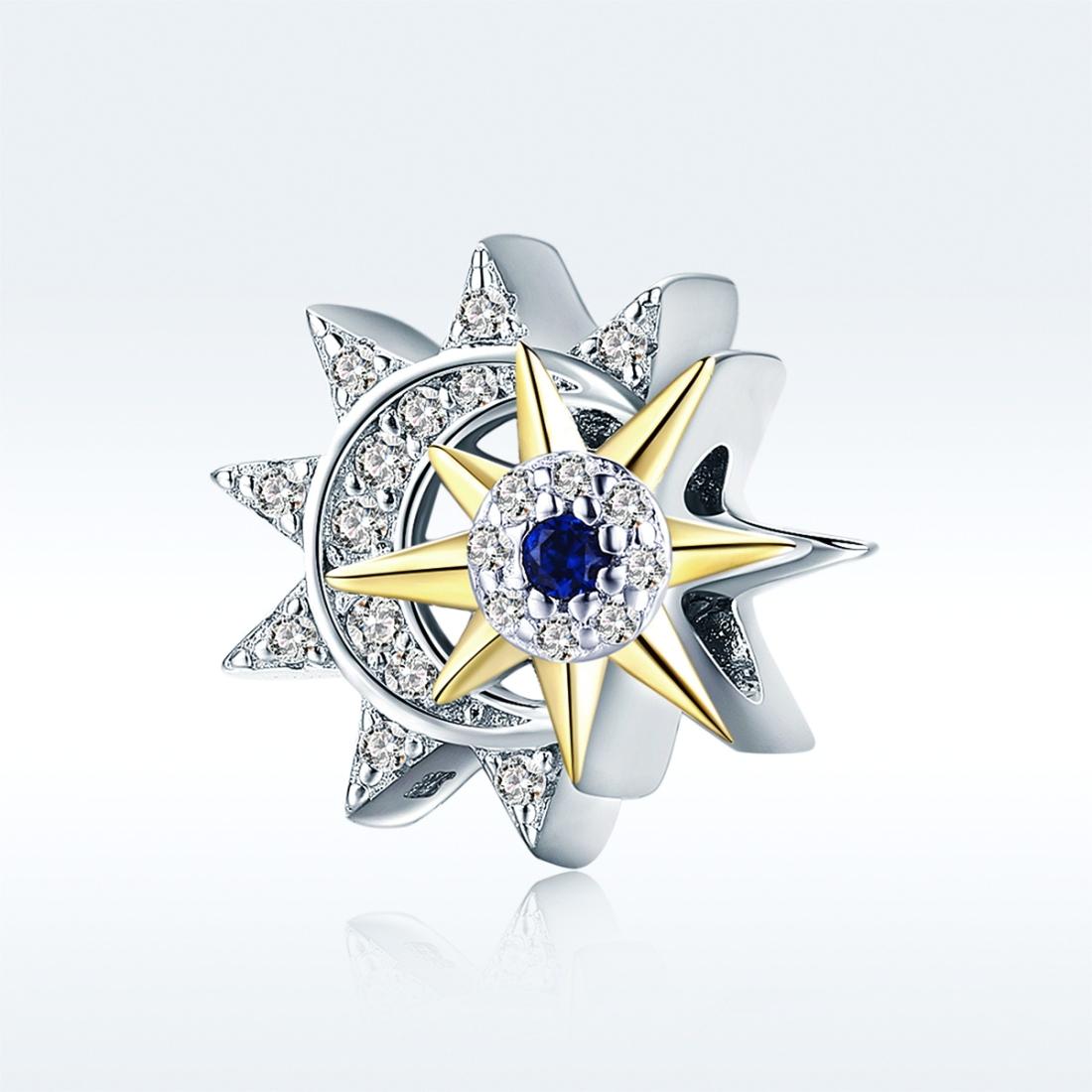 925 Sterling Silver Sun & Moon Beads For Diy Bracelets 3