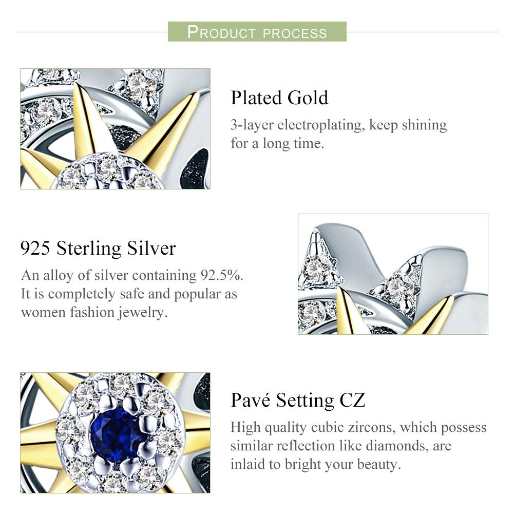 925 Sterling Silver Sun & Moon Beads For Diy Bracelets 5