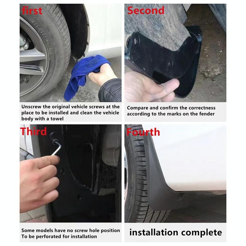 For Audi A3 Hatchback Sport 2021 4Pcs / Set Car Auto Soft Plastic Splash Flaps Fender Guard 6